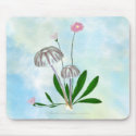 Purple and White Mushrooms with small Daisies mousepads