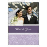 Purple and White Photo Wedding Thank You Card