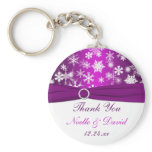 Purple and White Snowflakes Wedding Favour Keychai keychains