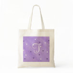 Purple and White Stars, Monogram tote bags
