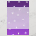 Purple and White Stars, Pattern. Custom Flyer