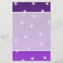 Purple and White Stars, Pattern. Custom Flyer