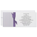 Purple and White Stripe Wedding Invitation