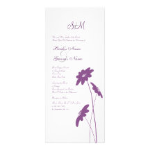 Purple and White Wildflowers Wedding Invitation