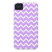 Purple and White Zigzag Stripes. iPhone 4 Cases