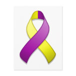 Purple and Yellow Awareness Ribbon Postcard