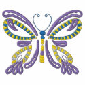 Purple and Yellow Butterfly embroidered shirts