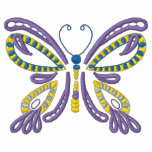 Purple and Yellow Butterfly embroidered shirts