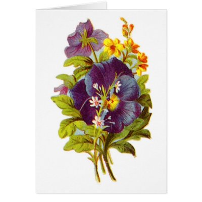 Purple and Yellow Flowers Customisable Card by vintagegiftmall
