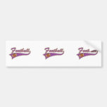 purple and yellow football logo design bumper sticker