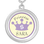 Purple and Yellow Monogram Princess Necklace