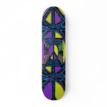 Purple and Yellow Mullti-Coloured.Peace Sign skateboards