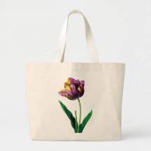 Purple and Yellow Tulips by Pierre Joseph Redoute Canvas Bag