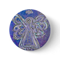 Purple Angel Button Pin