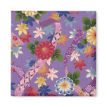 Purple Asian Floral Magnet
