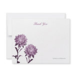 Purple Asters | Flat Thank You Note Cards invitations