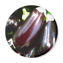 Purple Aubergines Refrigerator Magnet