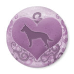 Purple Australian Cattle Dog Valentine magnets