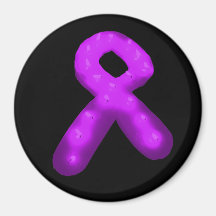 Purple Awareness Ribbon Candle Fridge Magnet