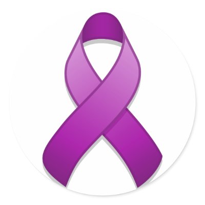 Purple Awareness Ribbon Round Sticker by jamieco