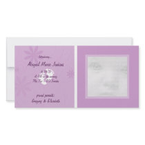 Purple Baby Announcement Photo Cards