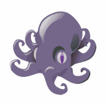 Purple Baby Octopus Photo Cut Out