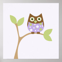 Purple Baby Owl Print