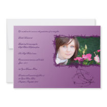 Purple Barbed Butterfly Graduation Announcement