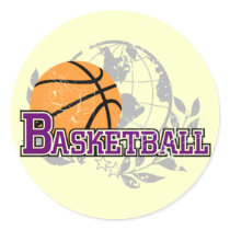 Purple  Basketball T-shirts and Gifts Sticker