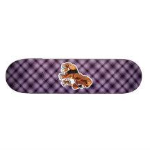 Purple Basset Hound Custom Skateboard
