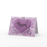 Purple Basset Hound Valentine's Day Card