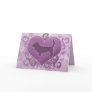 Purple Basset Hound Valentine's Day Card
