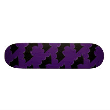 Purple Bats Print Skateboard