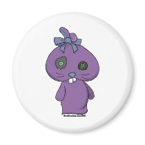 Purple Beanbag Bunny Fridge Magnets