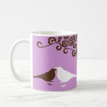 Purple bird custom name bridal gift coffee mug mugs
