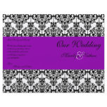 Purple, Black, and White Damask Wedding Program Custom Flyer
