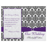 Purple, Black, and White Damask Wedding Program II flyers