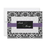 purple,black and white rsvp cards invitations