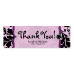 Purple & black damask Wedding favor Gift tag Business Card Templates