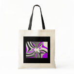 Purple Black Grey Abstract Tote Bag