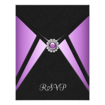 Purple Black Purple Party Invitation RSVP
