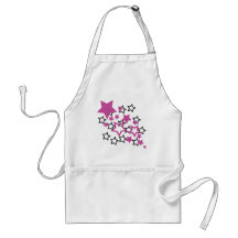 purple black stars apron
