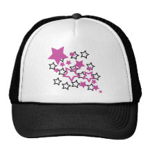 purple black stars mesh hat