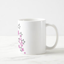 purple black stars mug