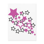 purple black stars postcards