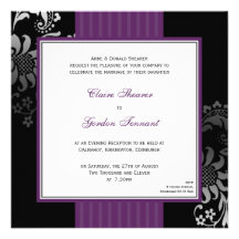 Purple & Black Wedding Invitation - Purple
