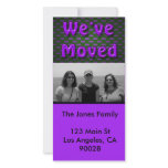 purple black we've moved photo cards