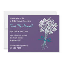 Purple Blue Bouquet Invitation