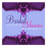 Purple Blue Satin Lace Bridal Shower Invitation