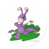 Purple Blumaroo marching through Roo Island stickers